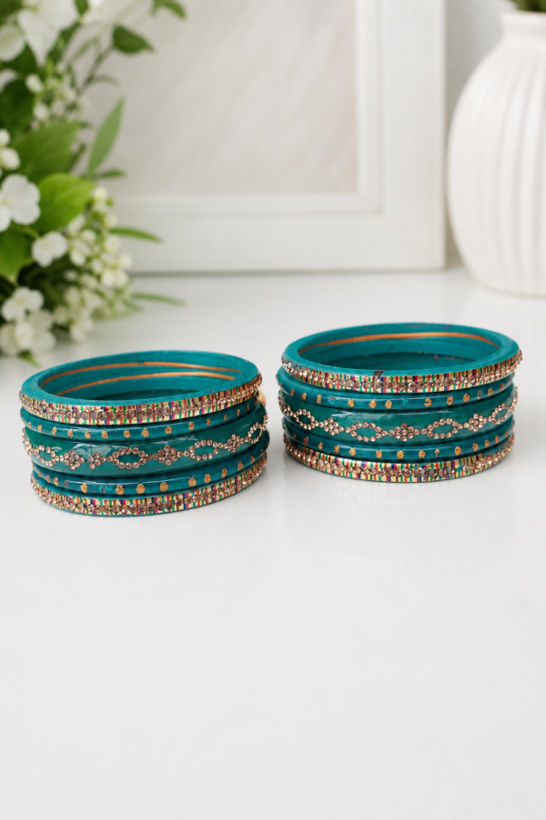 Turquoise Ethnic Fashion Bangles Turquoise ethnic fashion bangles for festive traditional styling