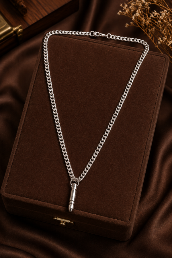 Silver Tone Men's Bullet Pendant Silver tone men's bullet pendant locket