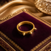 Contemporary gold finish ring with bold spike-inspired design Modern men's gold finish ring with spike design