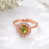 Rose Gold Tone Green Stone Ring Rose gold tone green stone ring for women