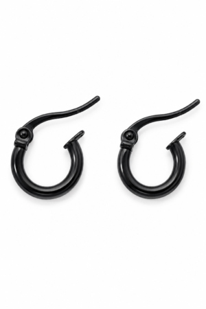 Black Hoop Earrings for Men Black hoop earrings for men with circular design