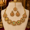 Floral Maang Tikka Jewellery Set Floral maang tikka with matching multicolor necklace and earrings