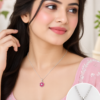 Pink hair bow and blue hair clutcher in the Girls Navratri Special Accessories Combo