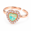 Heart Shaped Stone Ring with Sparkling Halo Heart shaped stone ring with colourful centre and clear stone halo