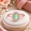 Oval Green Stone Designer Ring Oval green stone designer ring free size