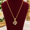 Heart necklace with sparkling-looking clear stone accents