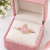 Free Size Pink Stone Ring Design Free size pink stone ring with rose-gold-coloured band