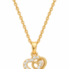 Heart Pendant Necklace with Double Heart Design Heart pendant necklace with double heart design and sparkling details