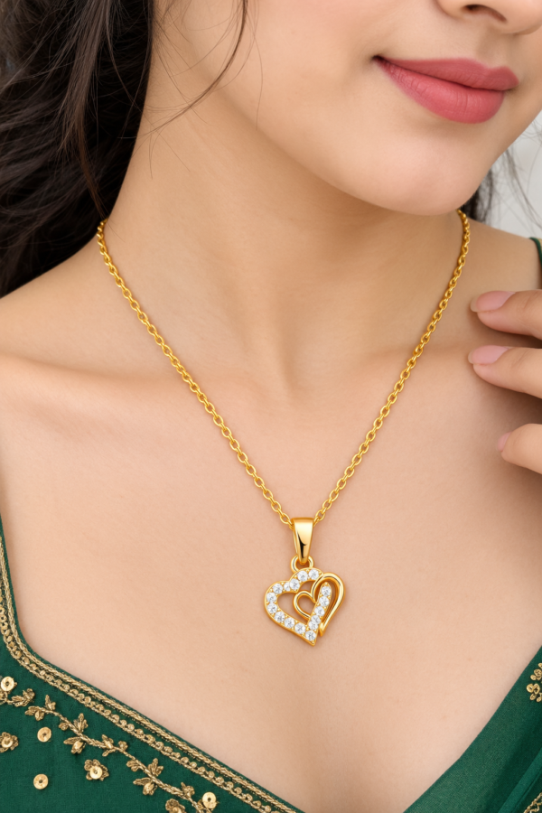 Gold-Tone Linked Chain Heart Pendant Necklace Gold-tone linked chain with heart pendant