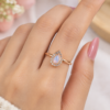 Blue Pink Teardrop Ring Close-Up Close-up of blue pink teardrop stone ring with clear decorative stones