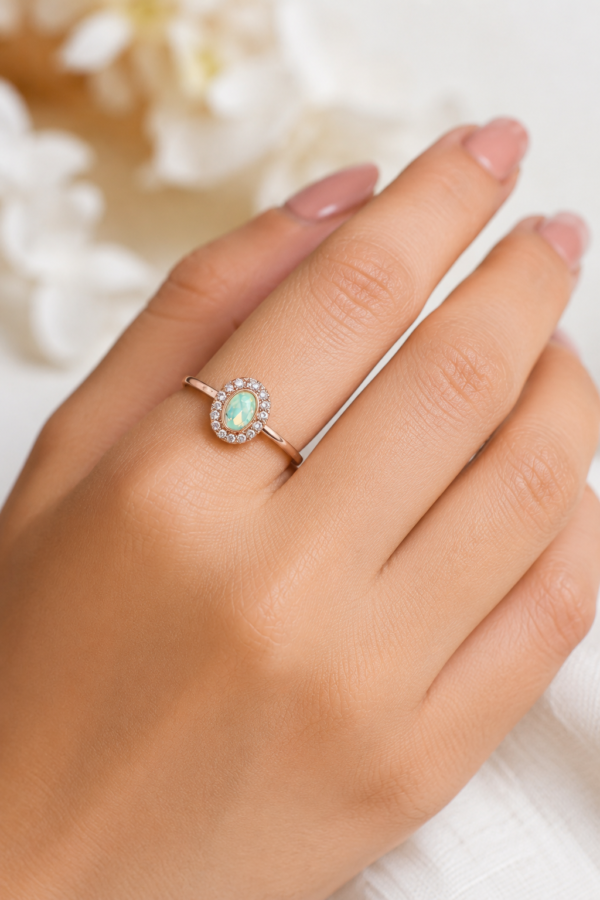 Gold Tone Green Ring Gold tone green ring free size design