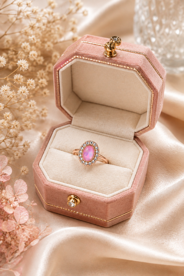 Gold Tone Pink Ring Gold tone pink fashion ring design