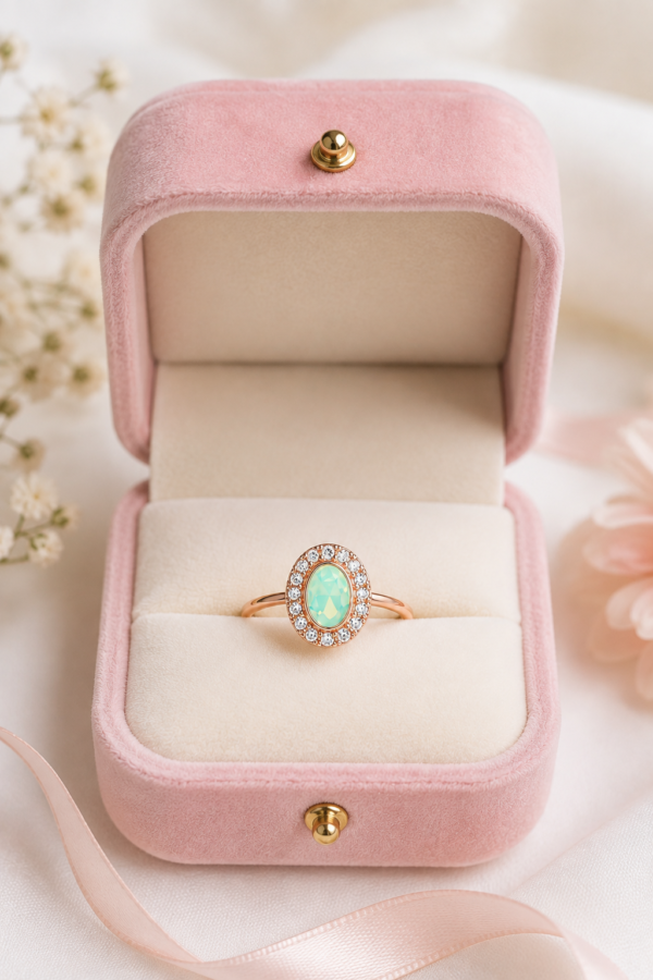 Designer Green Stone Ring Free Size Designer green stone ring for women free size