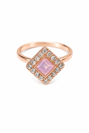 Rose Gold Tone Pink Square Stone Ring Rose gold tone pink square stone ring