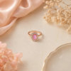 Pink Oval Stone Ring Pink oval stone ring with sparkling border