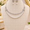 Pearl Drop Earrings Matching Necklace